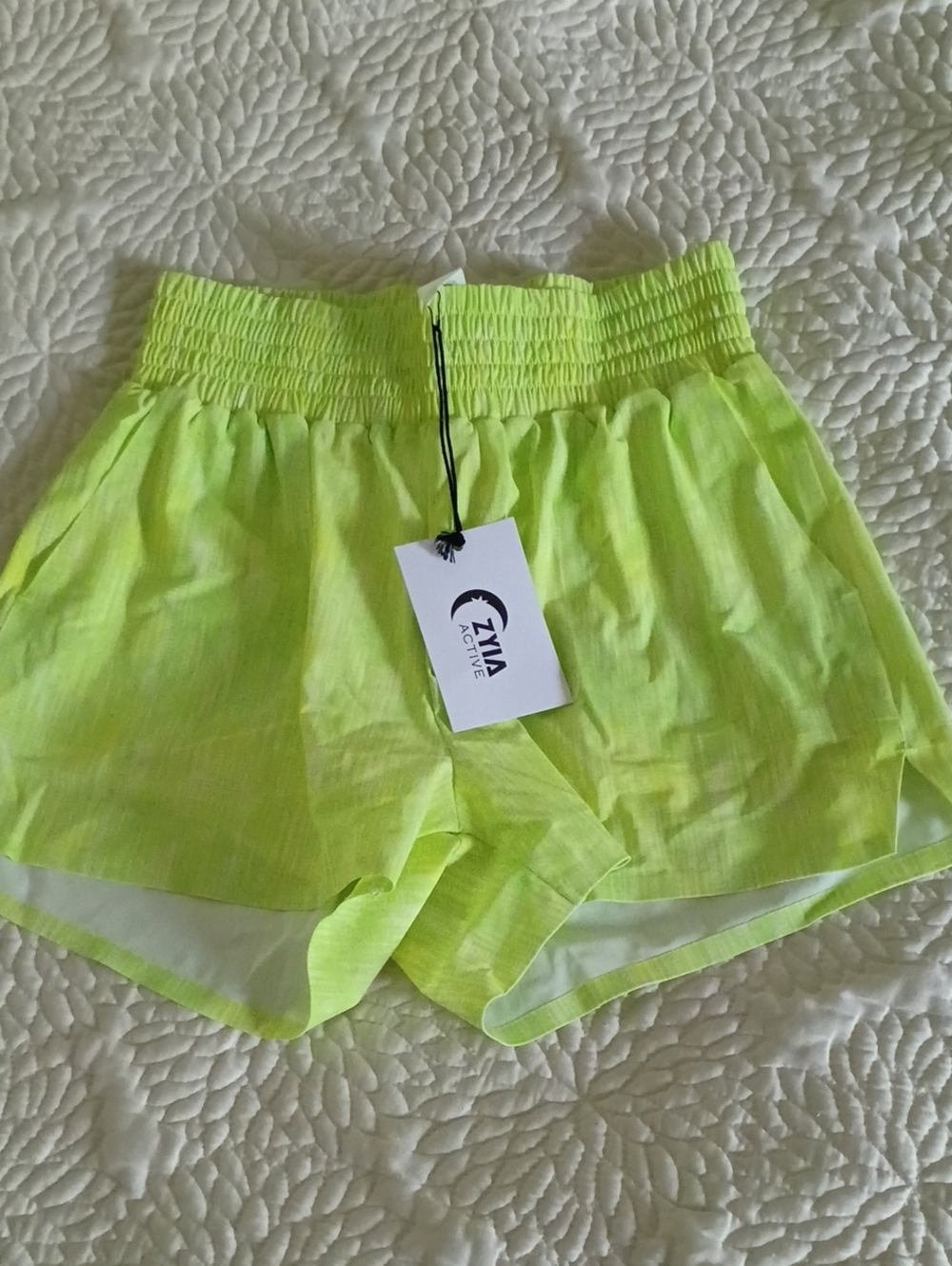 ZYIA Neon Lime Athletic Finesse Shorts Women's Small